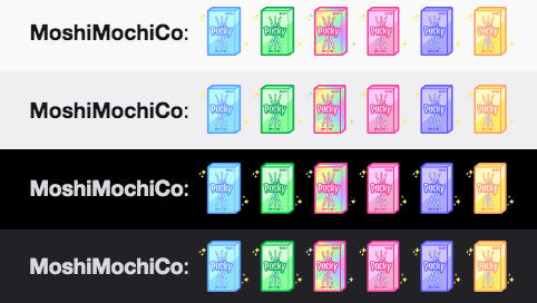 Twitch Sub Badges / Bit Badges - 7x Rainbow Pastel Pocky Box