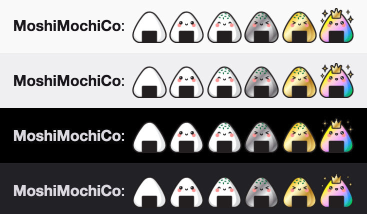 Twitch Sub Badges / Bit Badges - 6x Japanese Snack Onigiri