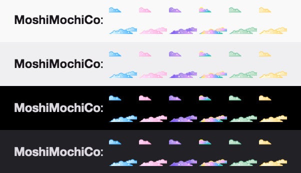 Twitch Sub Badge Flair - 6x Pastel Bubble Clouds