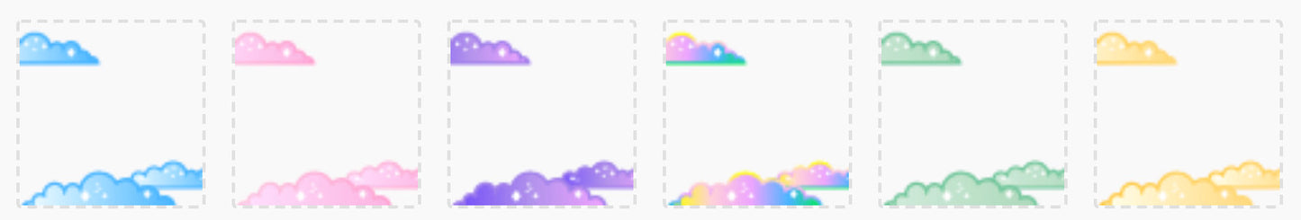 Twitch Sub Badge Flair - 6x Pastel Bubble Clouds