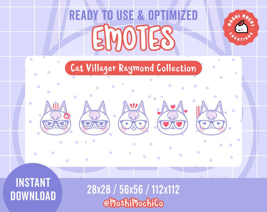 Twitch Emote - 5x Pastel Raymond the Cat