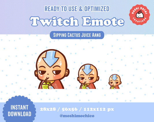 Twitch Emote - 1x ATLAB Aang Sipping Cactus Juice