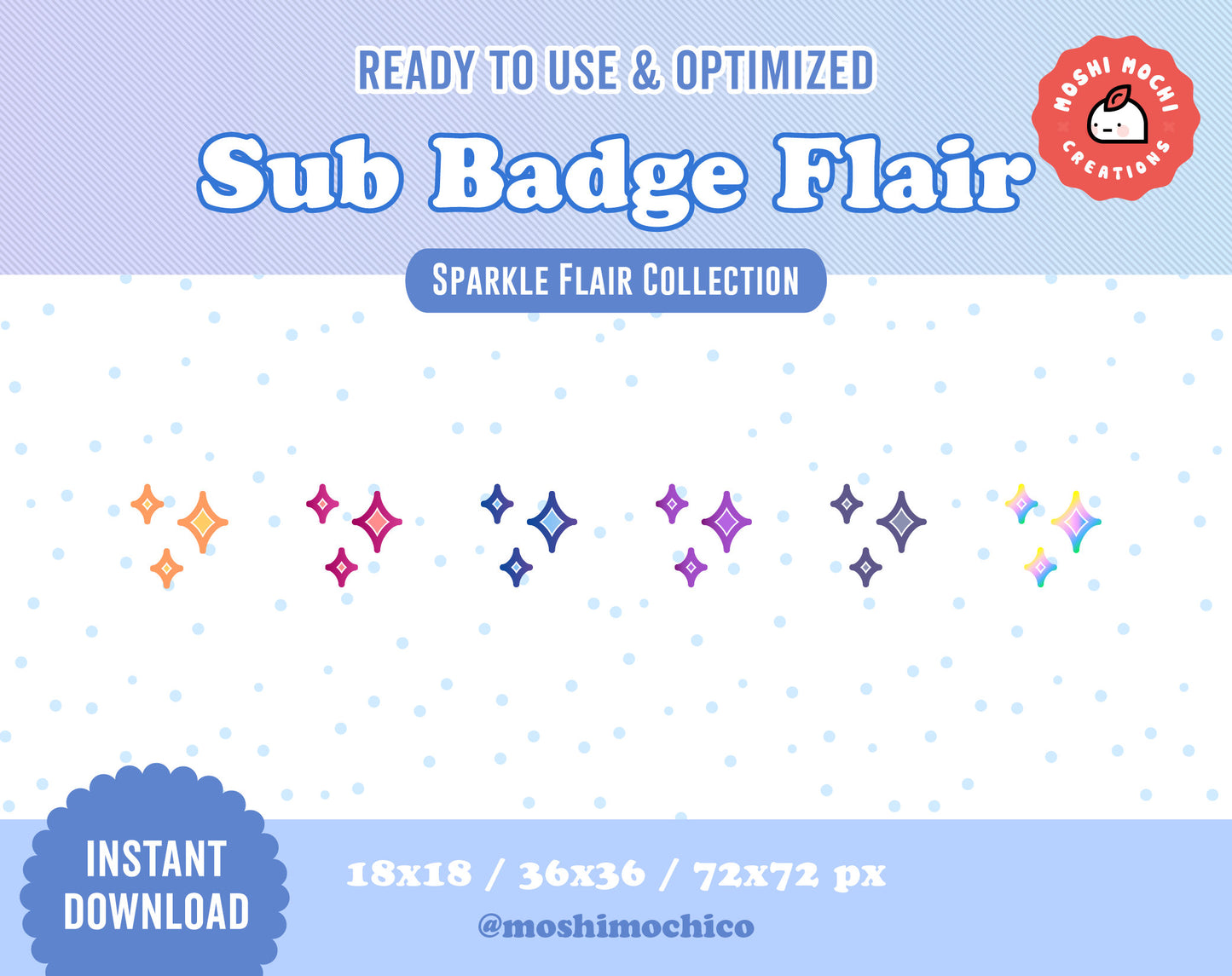 Twitch Sub Badge Flair - 6x Sparkles