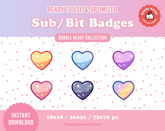 Heart Bit Badges - Twitch Cheer Badges
