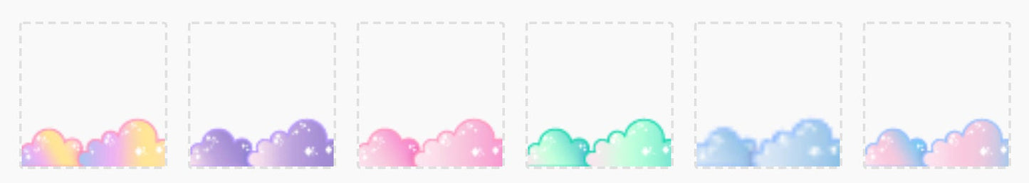 Twitch Sub Badge Flair - 6x Pastel Clouds