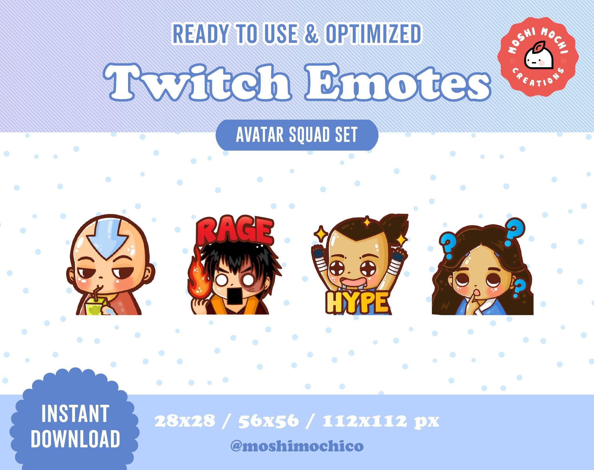 Twitch Emote - 4x ATLAB Squad – MoshiMochiCo