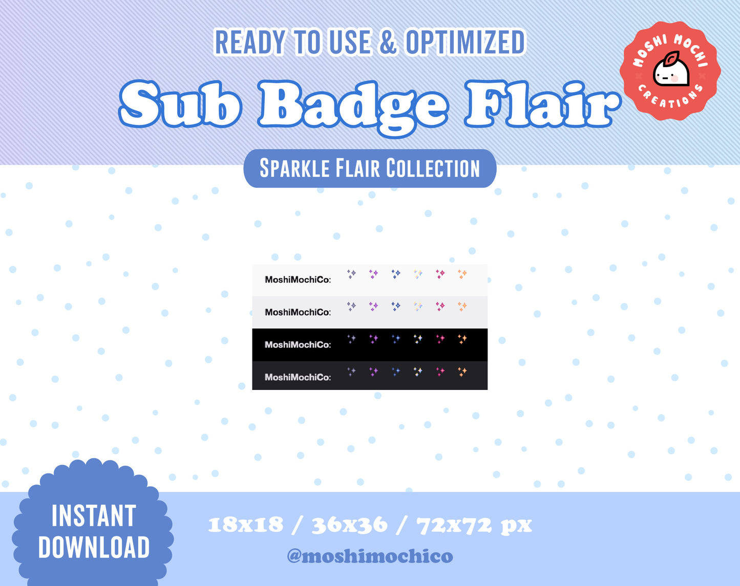 Twitch Sub Badge Flair - 6x Sparkles