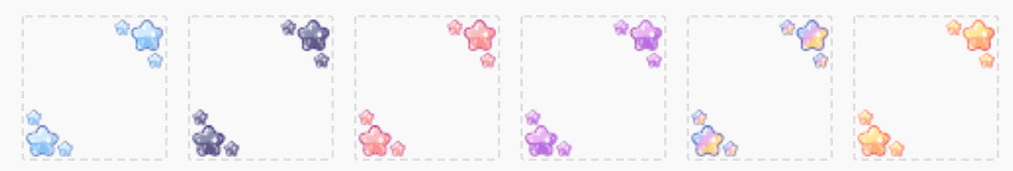 Twitch Sub Badge Flair - 6x Cute Bubble Sparkle Stars