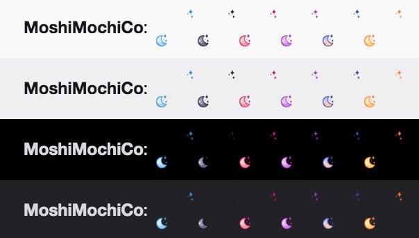 Twitch Sub Badge Flair - 6x Cute Sparkle Moons