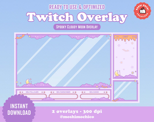 Twitch FullScreen Overlay - 2x Spooky Pastel Halloween