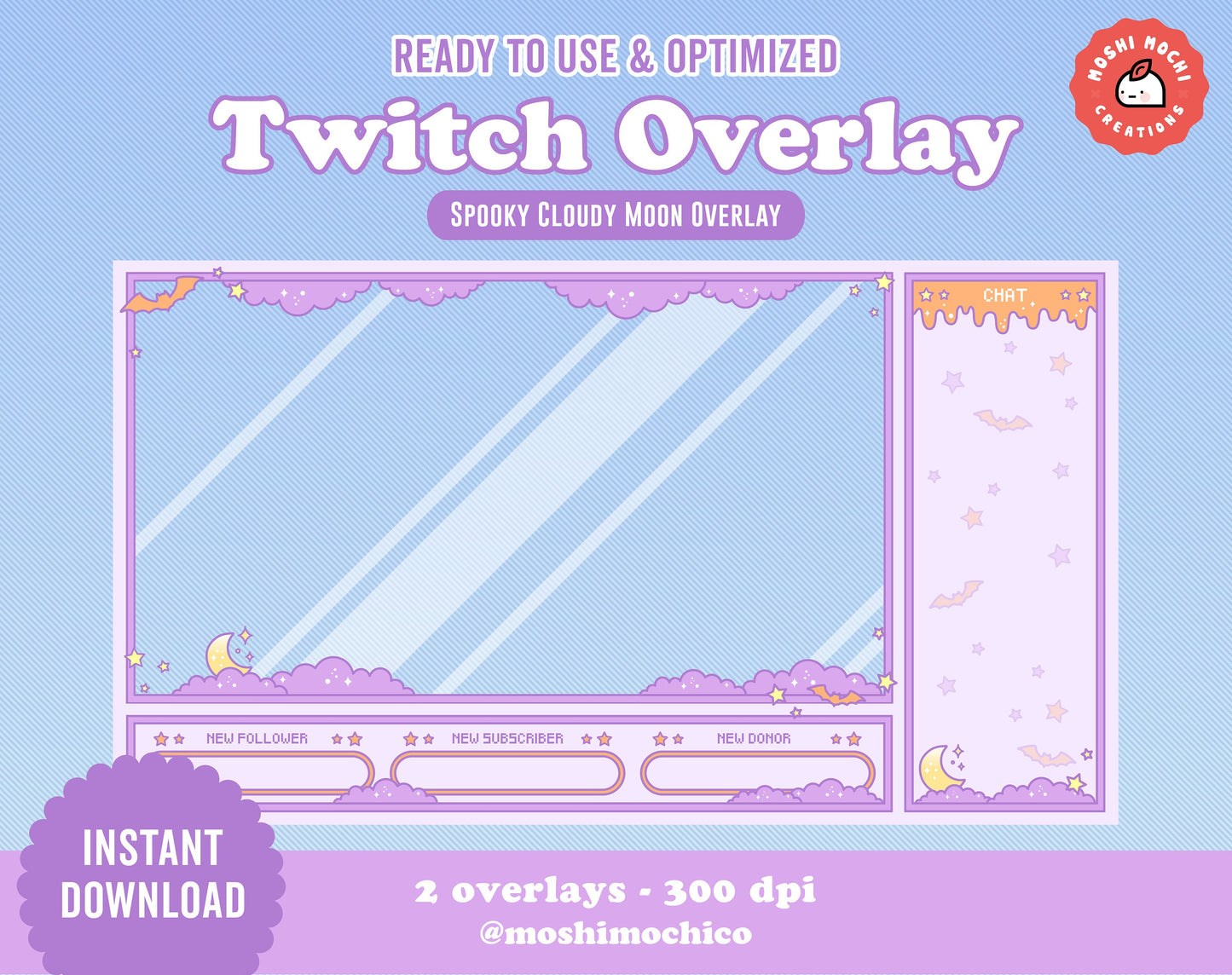 Twitch FullScreen Overlay - 2x Spooky Pastel Halloween