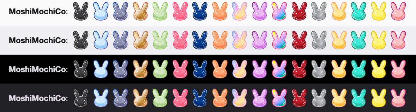 Twitch Sub Badges / Bit Badges - 18x Super Glossy Bubble Bunny Collection