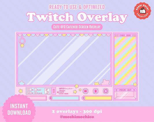 Twitch FullScreen Overlay - 1x Cute Japanese Arcade Machine Collection